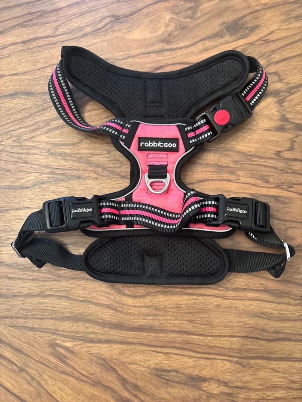 rabbitgoo Pink & Black Padded Dog Harness